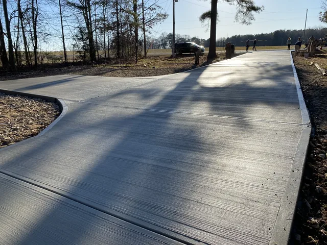 Concrete driveway and approach