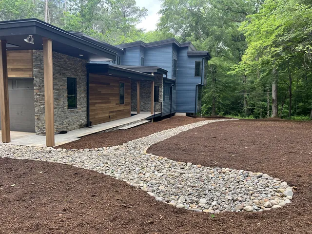 Finished front approach and planting