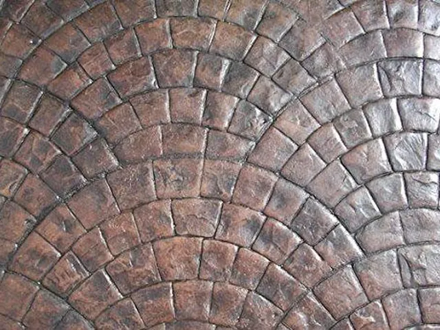 European Fan stamped concrete pattern